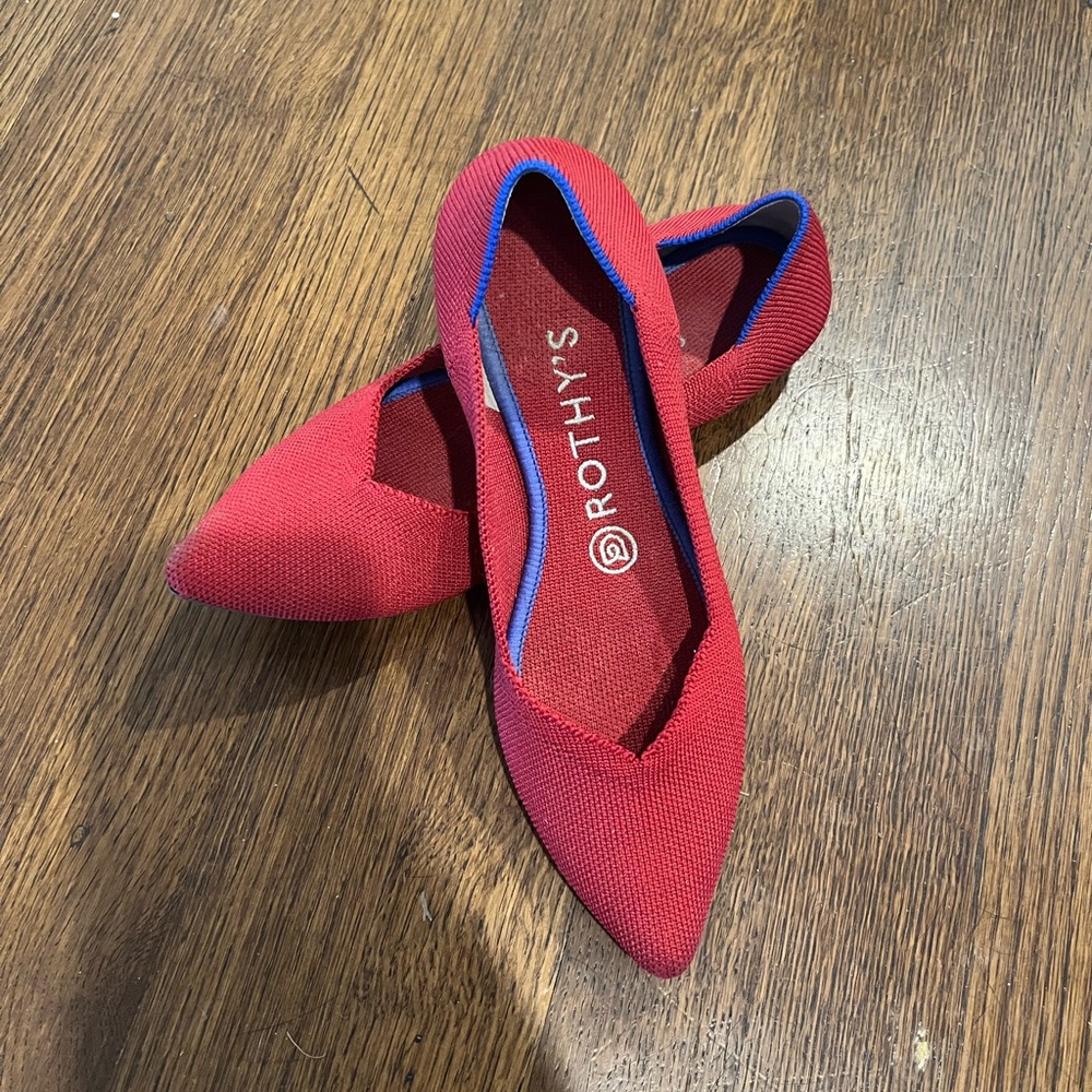 Rothy's Women's Red Pointed Toe Flats